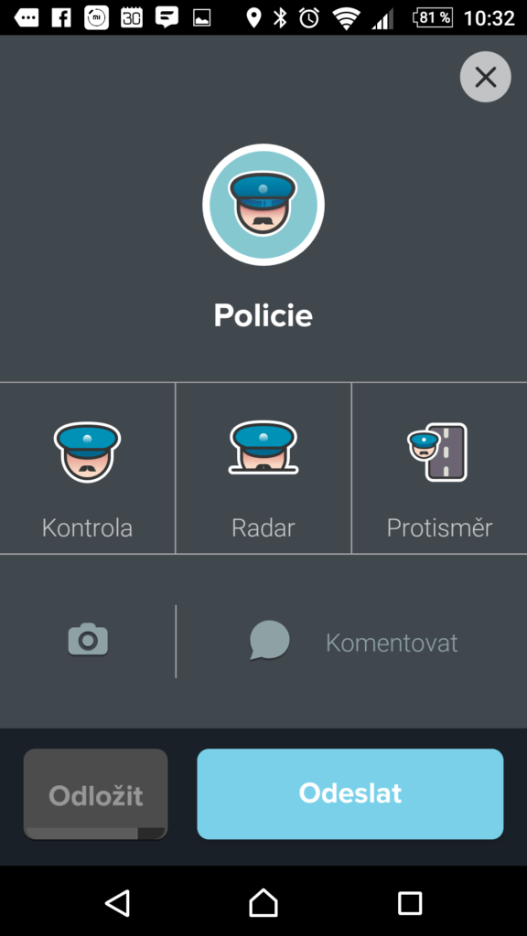 Hlášení policejní hlídky