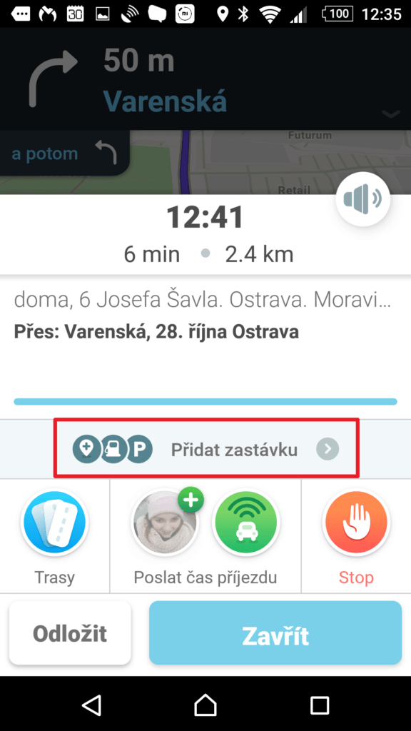 Přidat zastávku