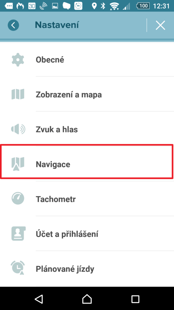 Jděte do sekce Navigace