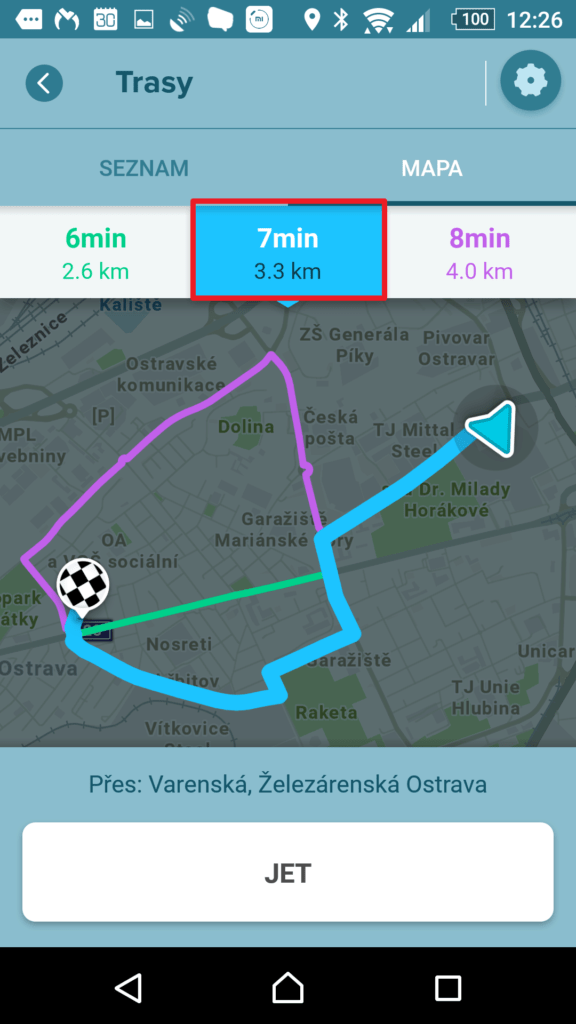 Volba jiné trasy