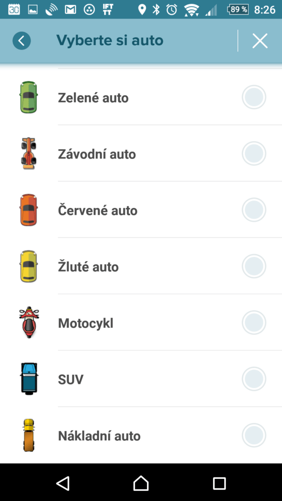 Vyberte si autíčko podle svého gusta