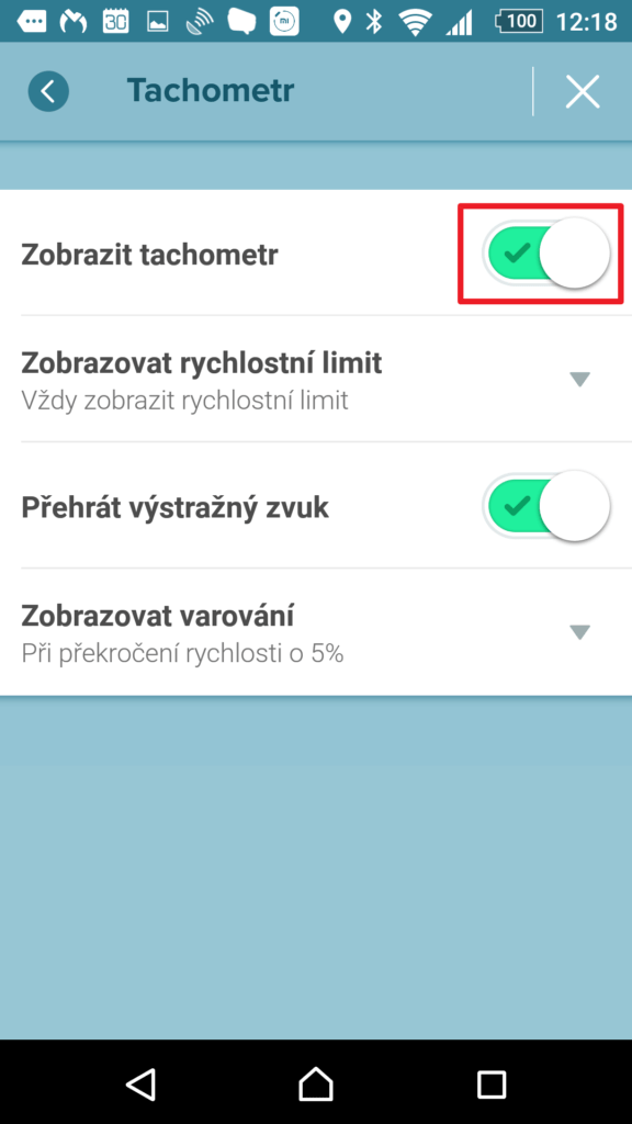 Zapnutí/vypnutí ukazatele