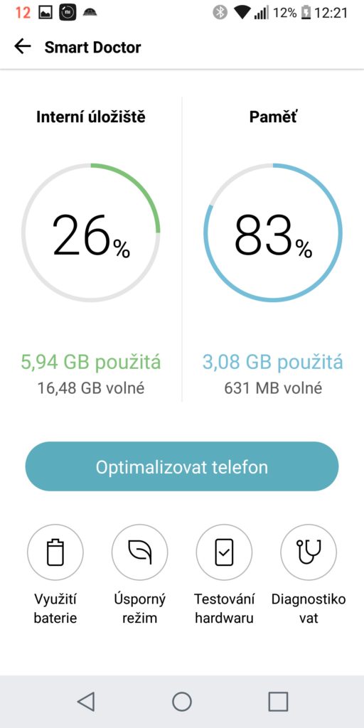 LG G6 system optimalizace