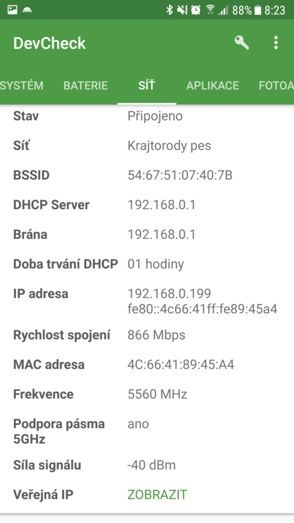 Aplikace DevCheck 11
