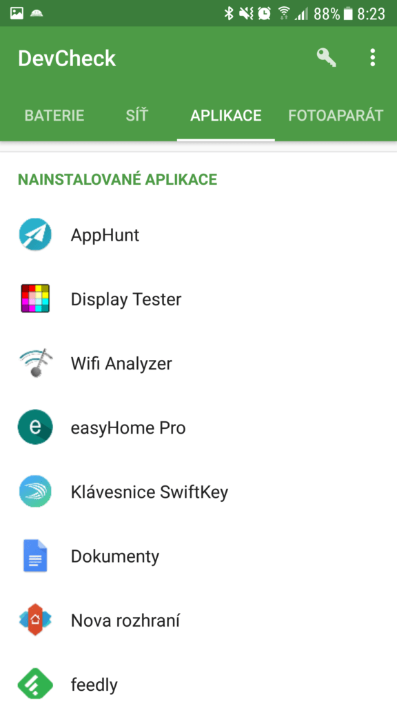 Aplikace DevCheck 12