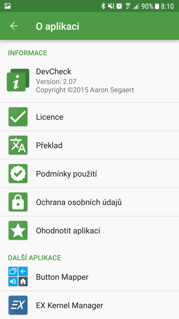 Aplikace DevCheck 2
