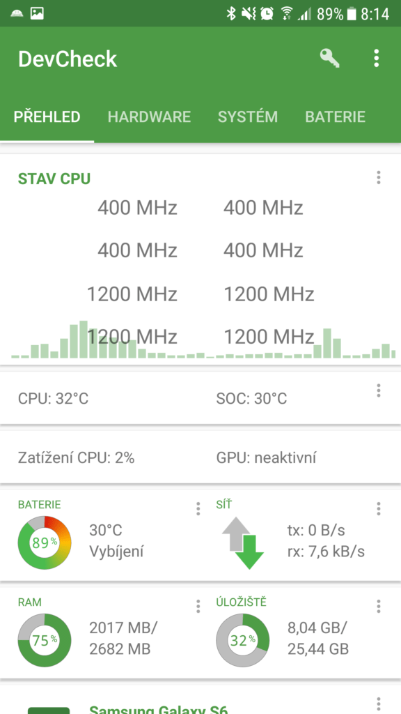 Aplikace DevCheck 3