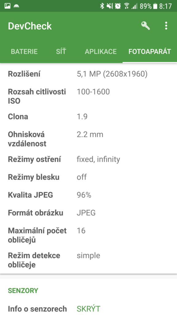 Aplikace DevCheck 7