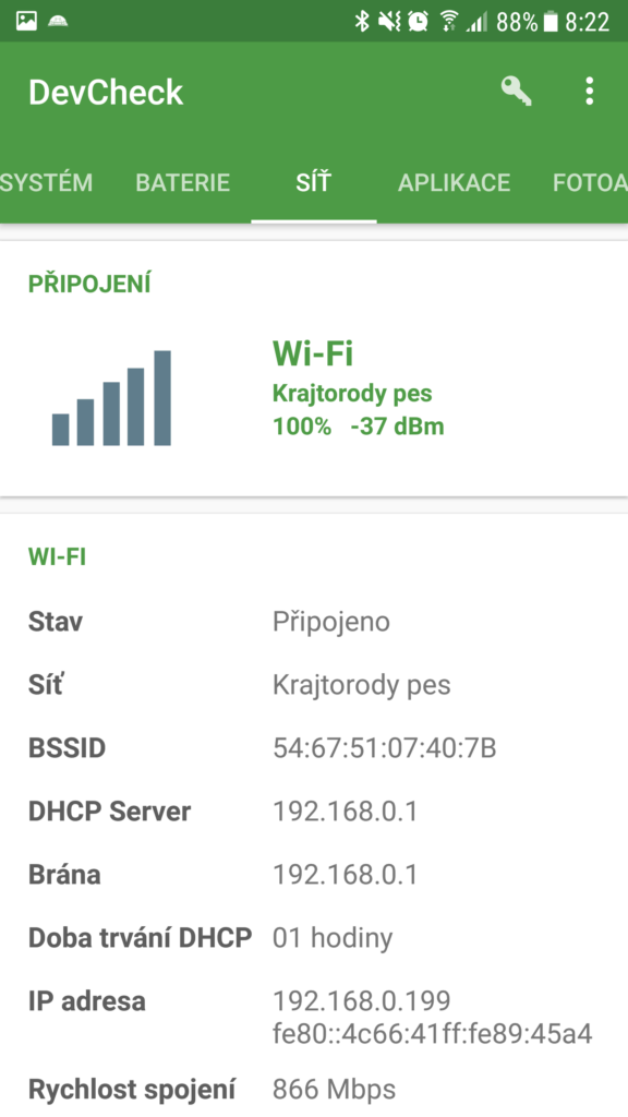 Aplikace DevCheck 9