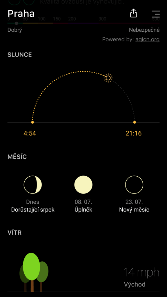 Aplikace Today Weather 11
