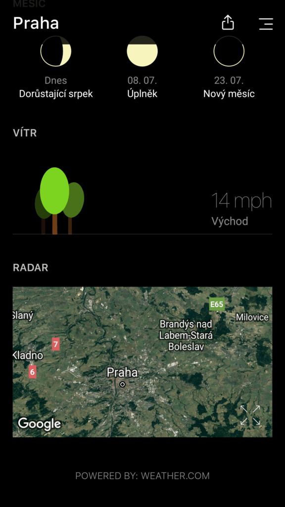 Aplikace Today Weather 24