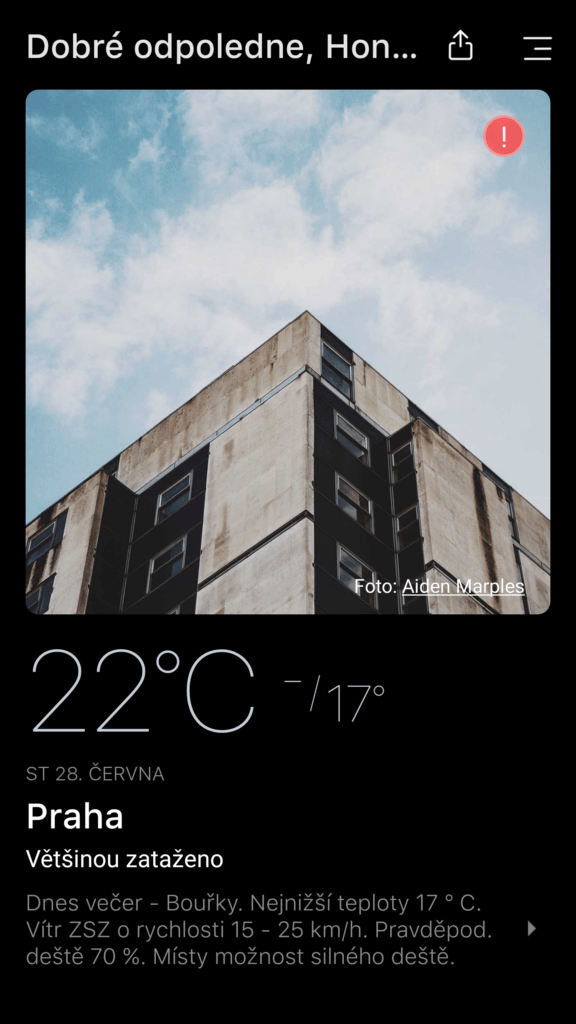 Aplikace Today Weather 7