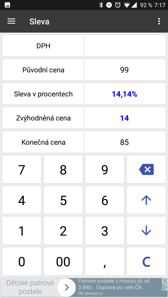 Výpočet slevy