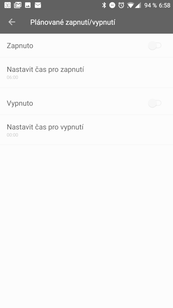Automatické vypnutí a zapnutí