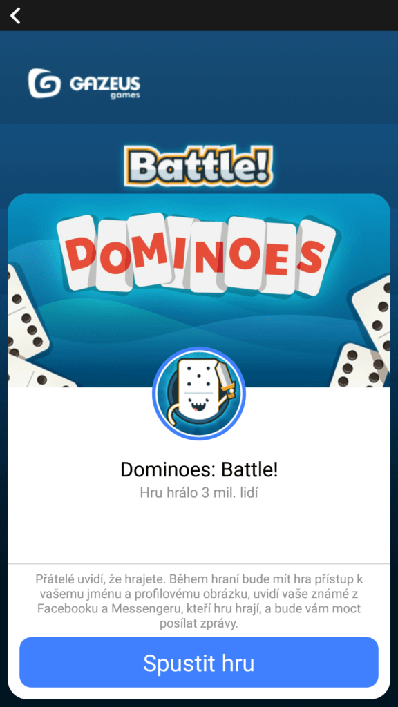 facebook messenger skryte funkce dominoes