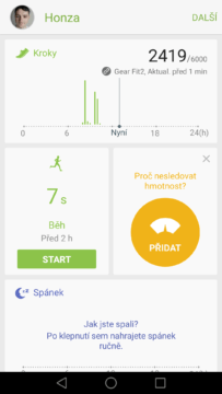 Samsung Gear Fit 2 aplikace S Health 1