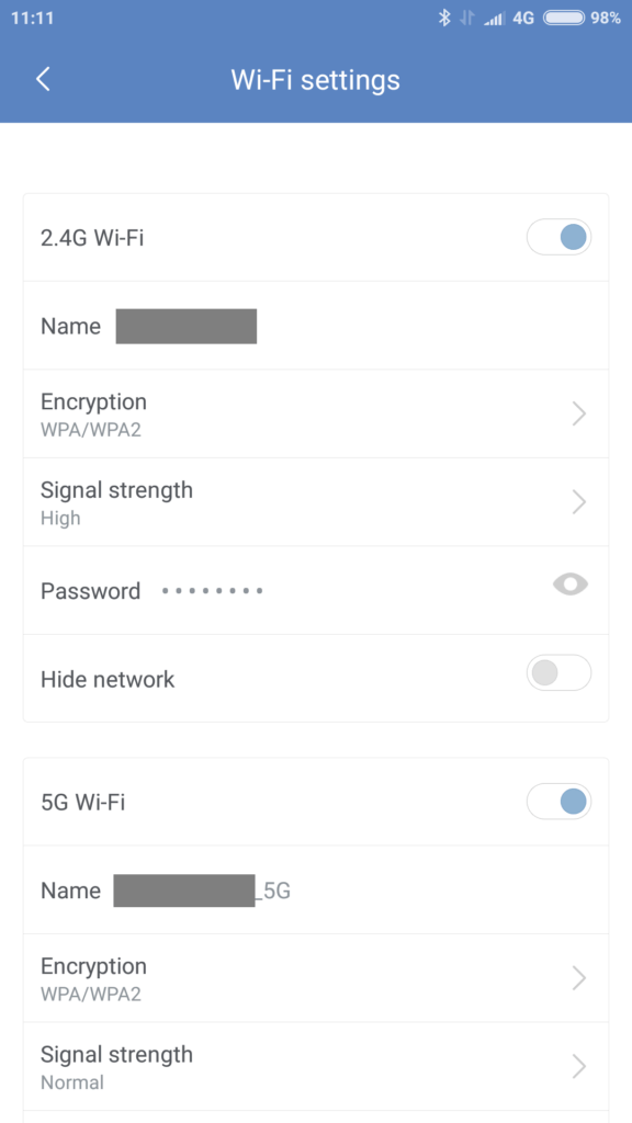 Xiaomi Mi R1D app nastaveni site