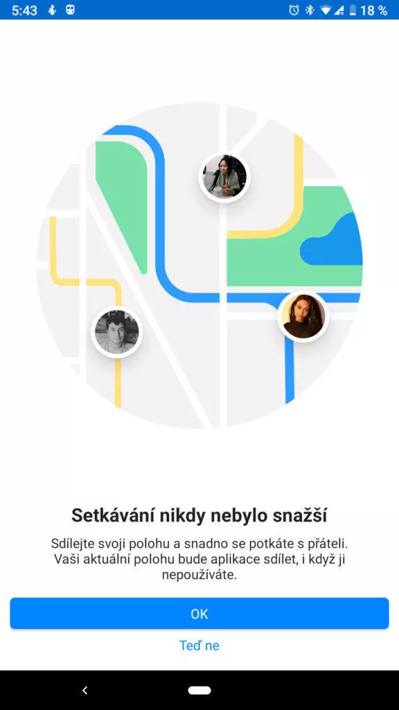 facebook messenger skryte funkce poloha