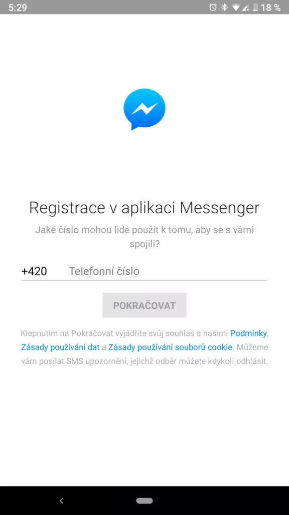 facebook messenger skryte funkce telefon