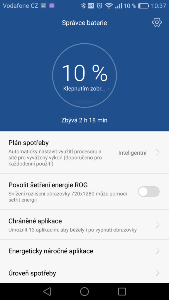 Honor 8 system spravce napajeni 1
