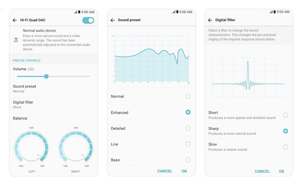 LG V30 nastaveni zvuku