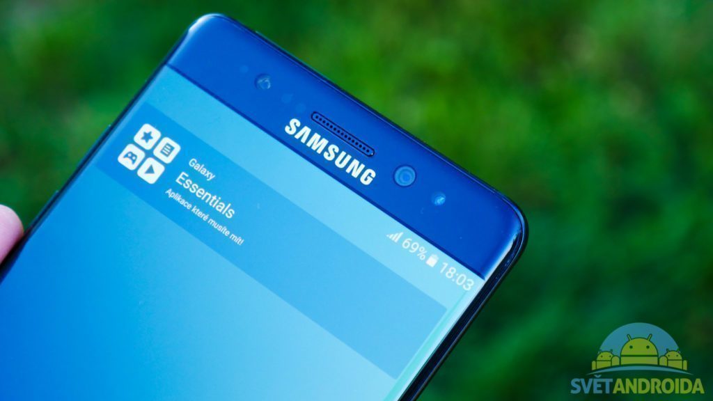 Samsung Galaxy Note 7 konstrukce přední strana horní