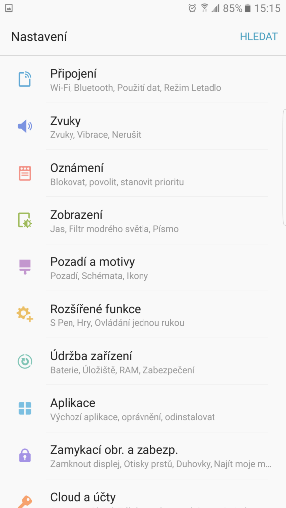 Samsung Galaxy Note7 system Android TouchWiz 5