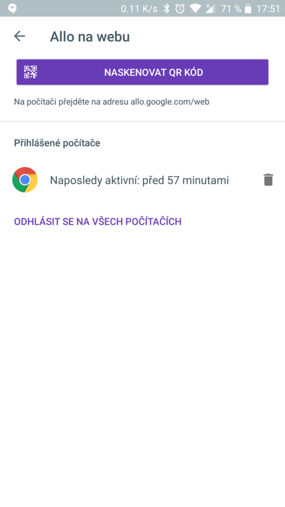 sluzba google allo na webu
