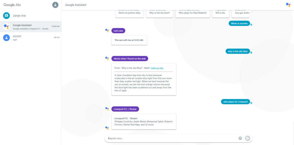 sluzba google allo na webu