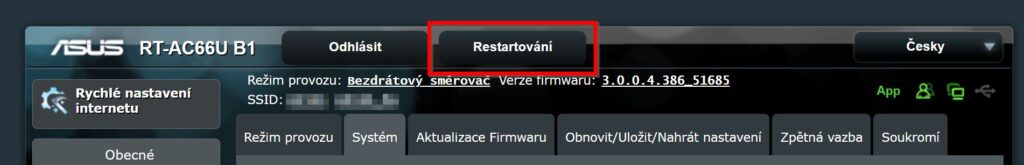 restart routeru