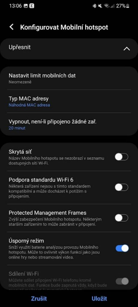 wi fi hotspot nastaveni pripojeni internet 6 konfigurace pokrocila