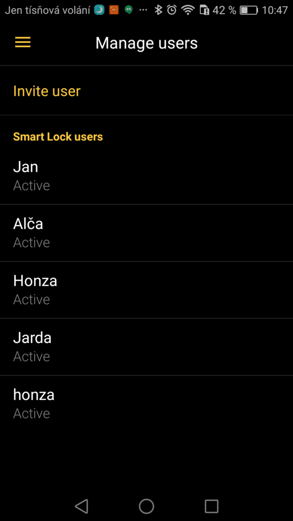 Nuki Smart Lock aplikace pristupy 4