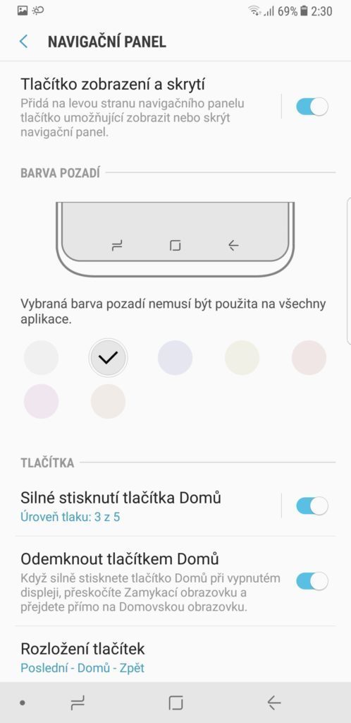 Samsung Galaxy Note 8 spodní panel