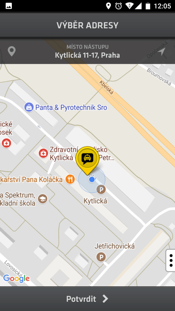 Modry andel taxi praha android 2