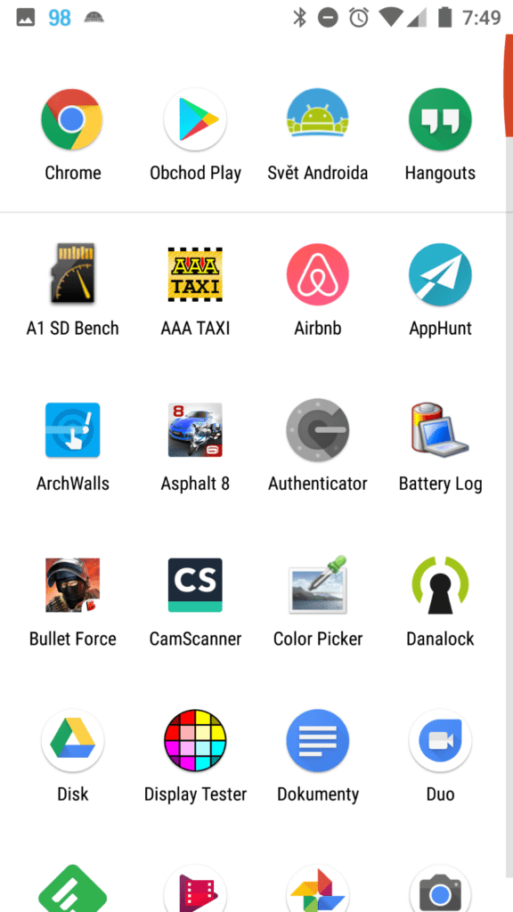 Telefon Xiaomi MI A1-system- aplikace