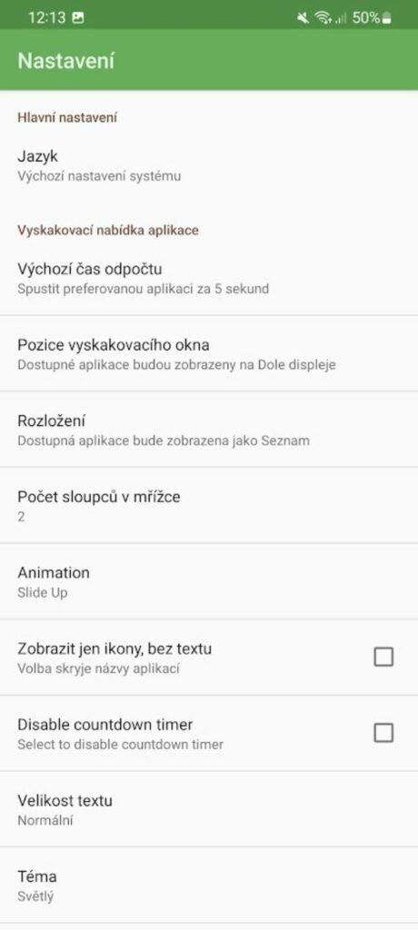 Better Open With nastavení