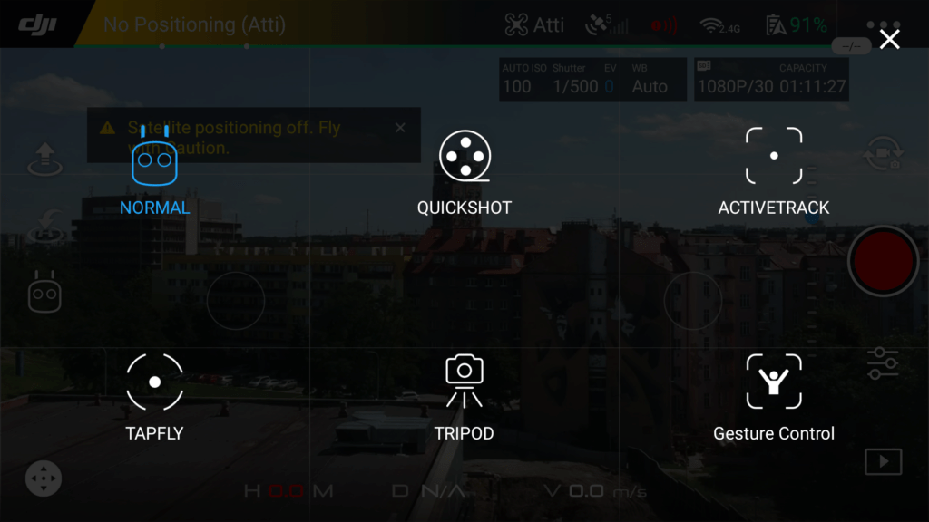 DJI GO4 aplikace Spark 9