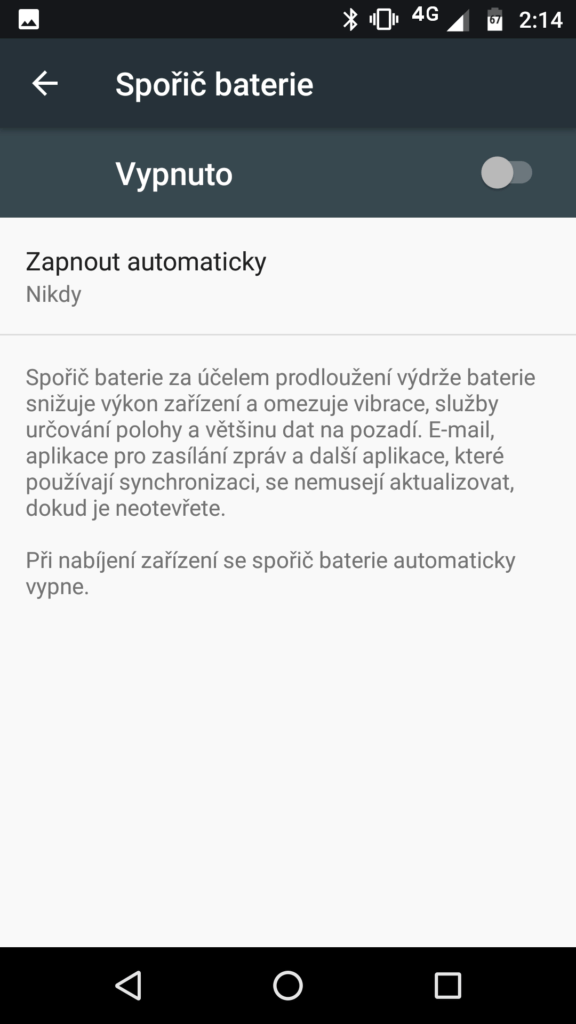 Motorola Moto G5S Plus spořič baterie