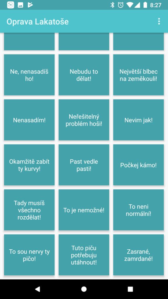 Oprava Lakatose Android