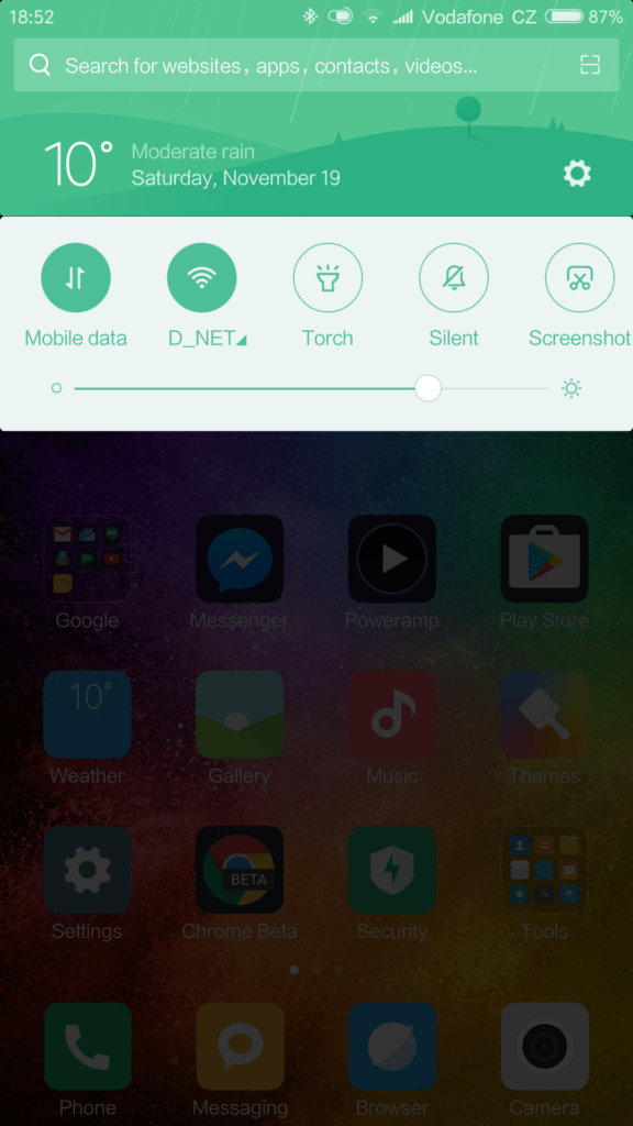 Xiaomi Mi Note 2 notifikace