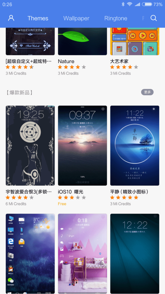 Xiaomi Mi Note 2 témata