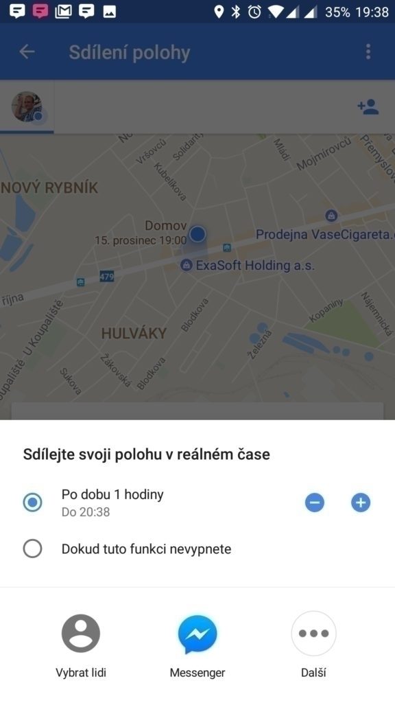 Nastavení sdílení