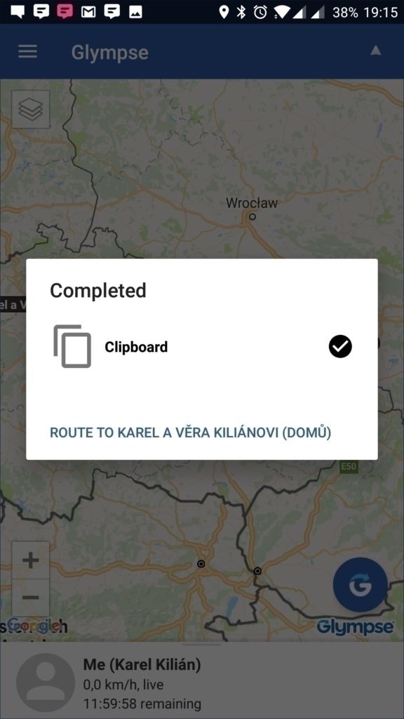 Odeslání odkazu pro sdílení