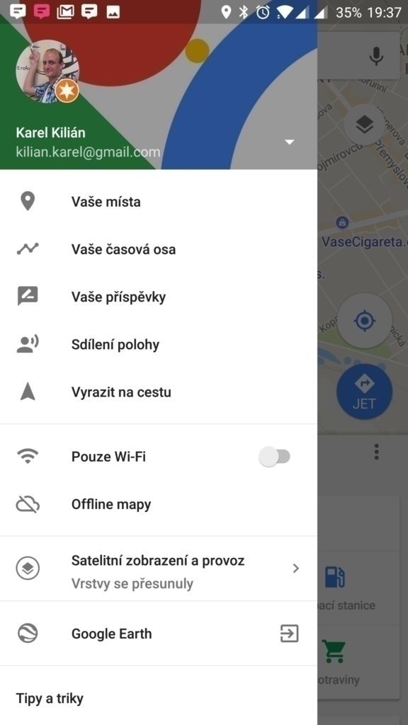 Postranní nabídka