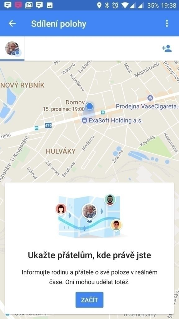 Sdílení polohy