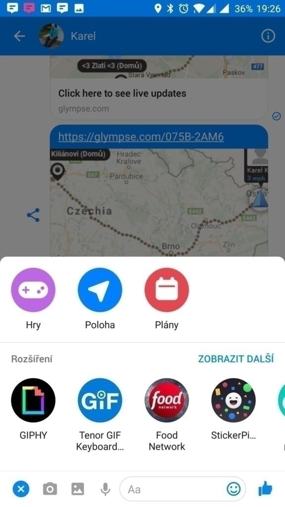 Sdílení polohy