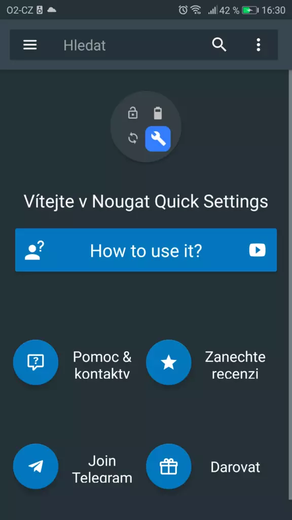 Quick Settings-prepinace v notifikacni liste