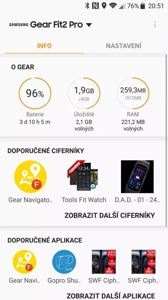 Samsung Gear Fit 2 Pro aplikace 2