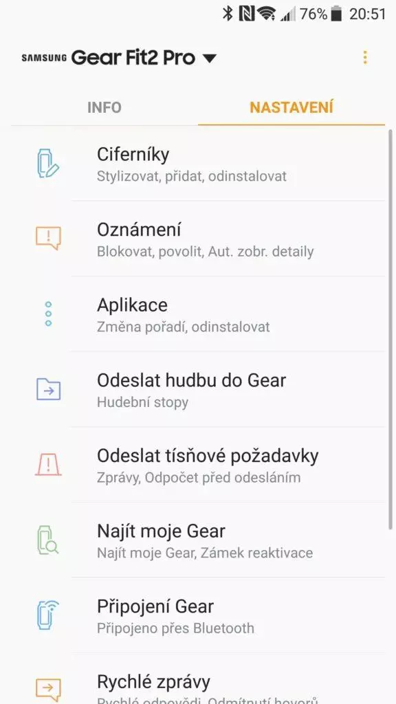 Samsung Gear Fit 2 Pro aplikace 3