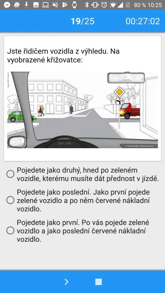 Součástí testu z autoškoly jsou též křižovatky
